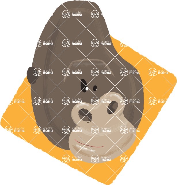 Cartoon Animal PNG Clipart - Gorilla Watercolor Avatar